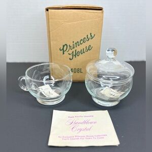 Princess House Vintage Crystal Sugar & Creamer Set 408L New in Box